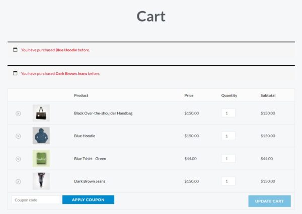 WooCommerce Check Duplicate Purchase